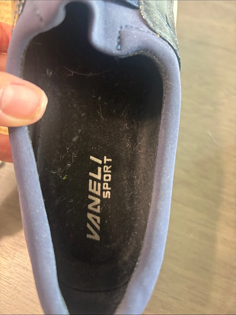 Vaneli Navy and Black Slip-On Casual Loafers